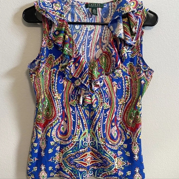 Lauren Ralph Lauren Tops - Womans Lauren ralph Lauren multi colored paisley print blouse
